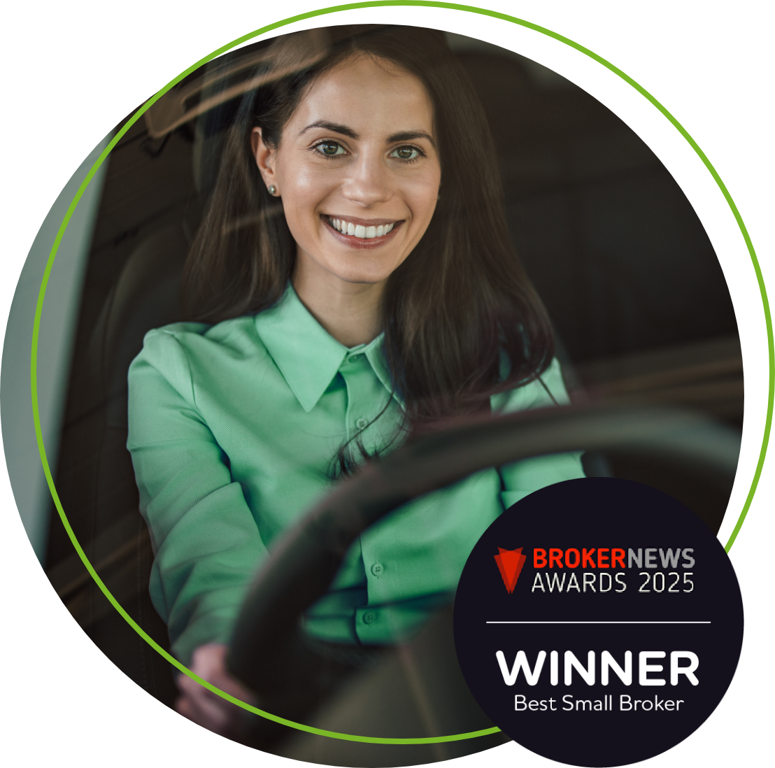 Woman driver graphic